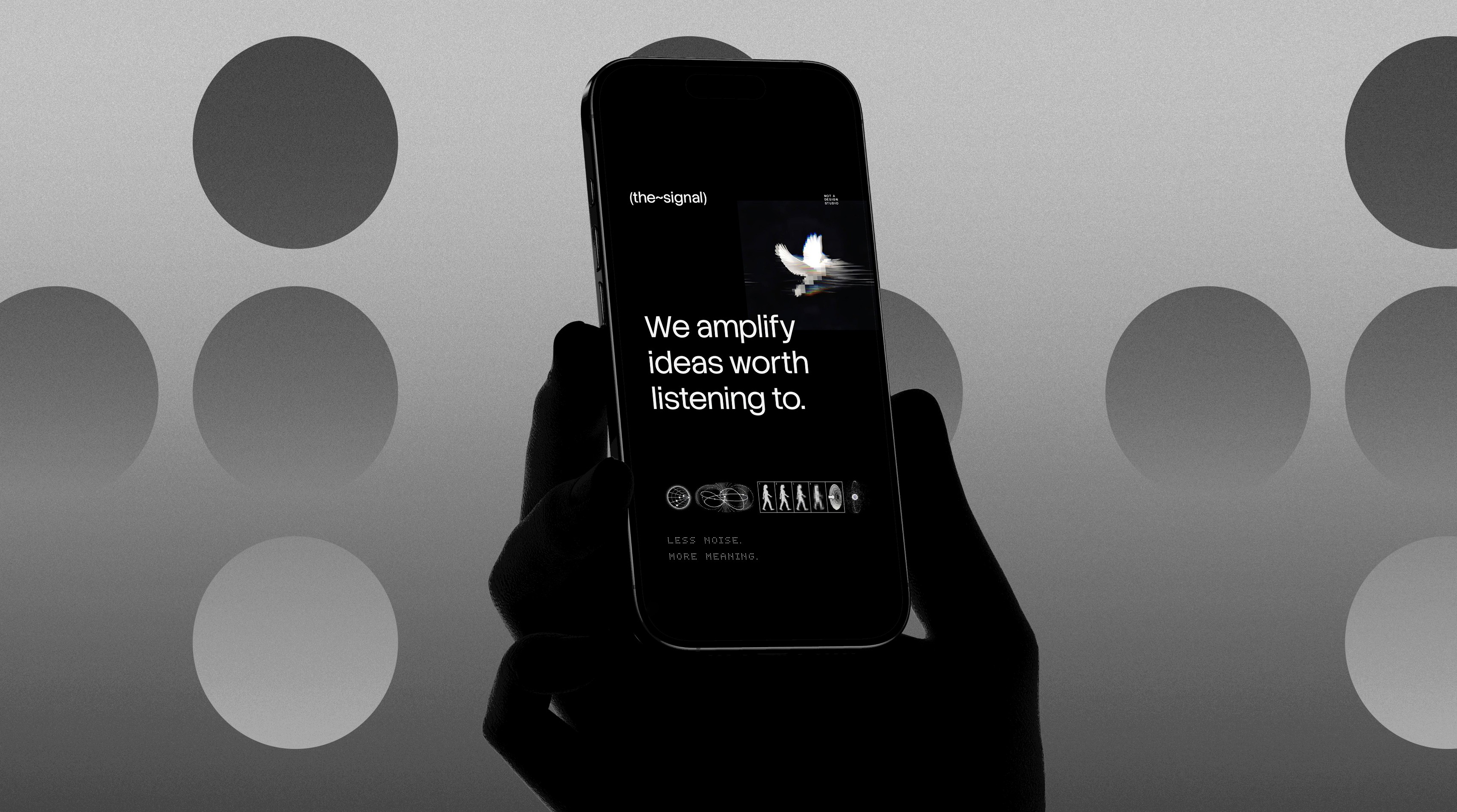 The Signal site on a phone